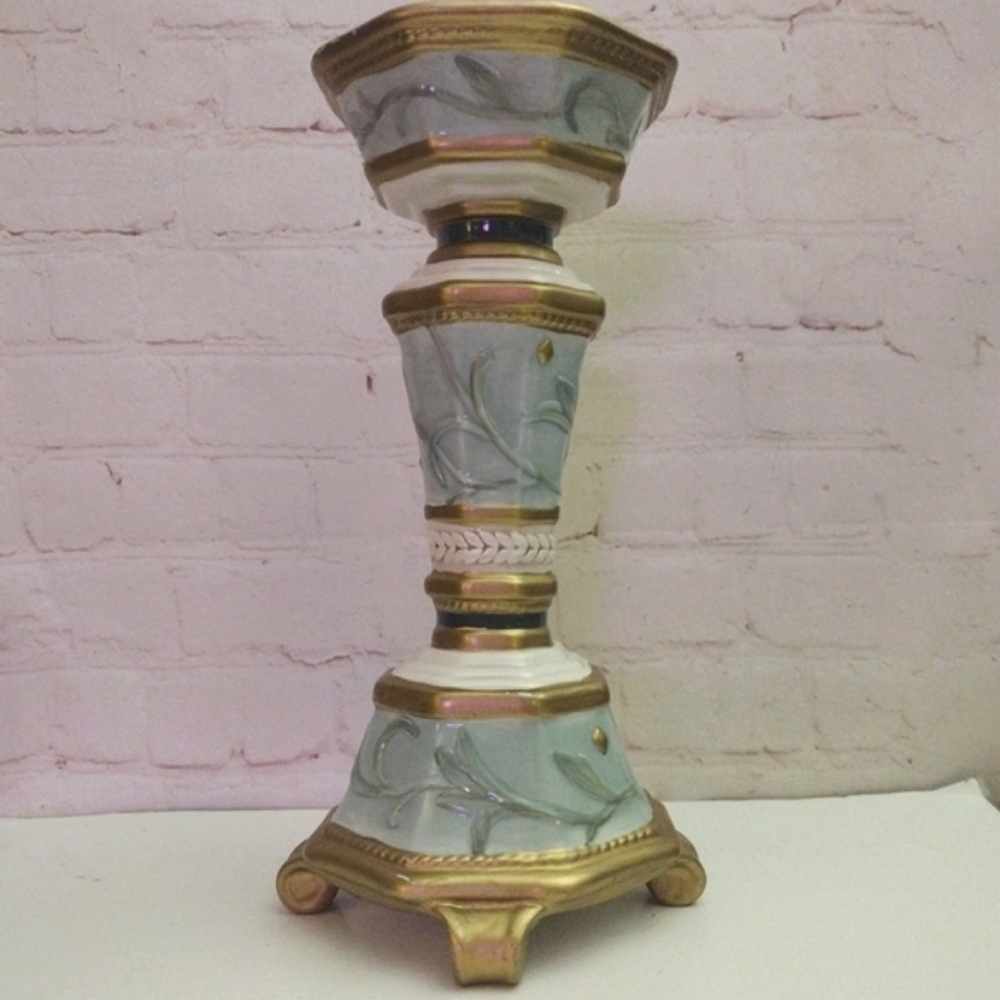 Fitz & Floyd Clairmont Pedestal Candle Holder 11.5"